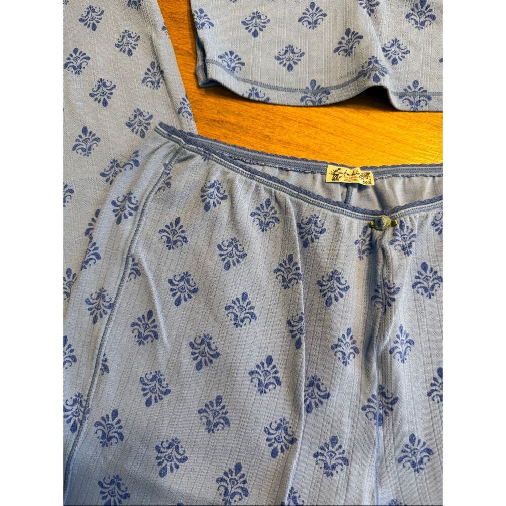 NWT Free People Women's Fresh In Love Crop Floral Lounge Set Blue Size Small - Picture 2 of 11